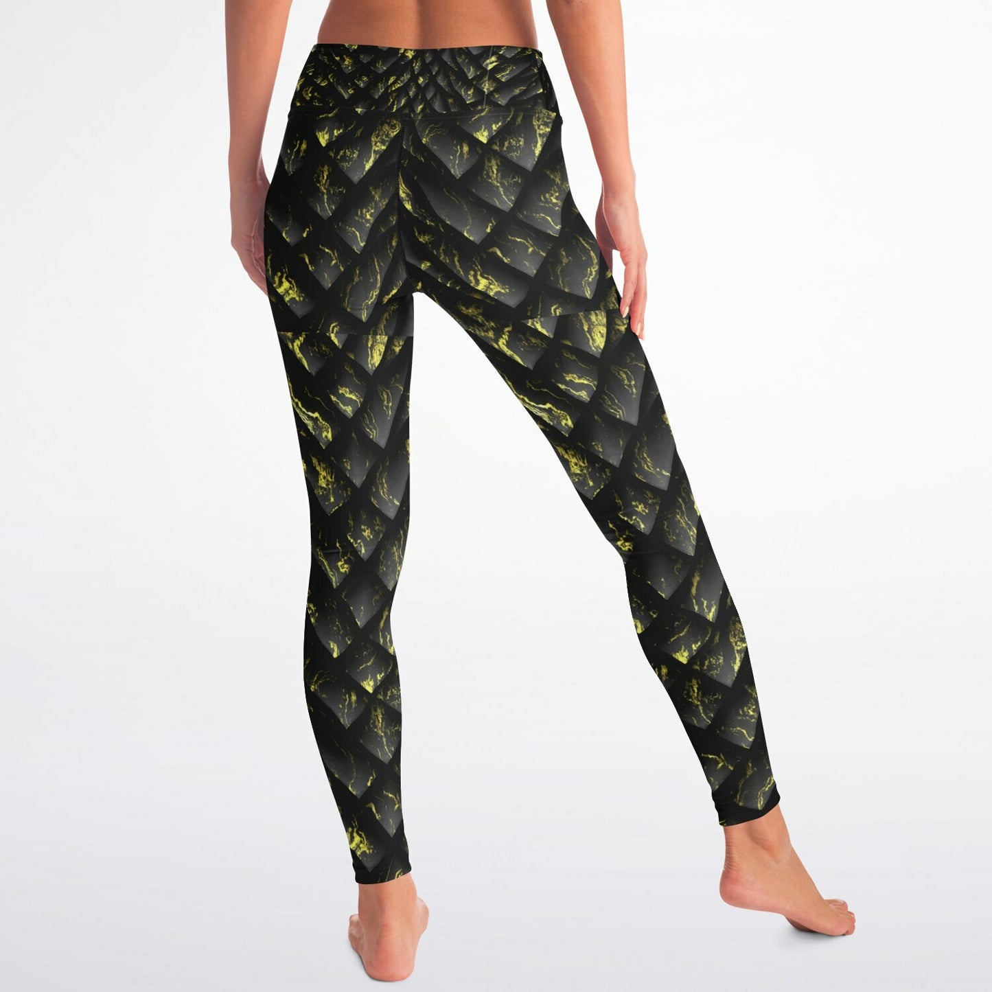 Yoga Leggings - Black Dragon Skin