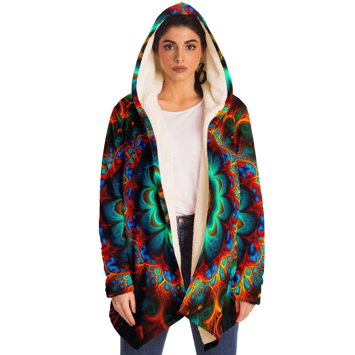 Mandala Flower Hooded Cloak