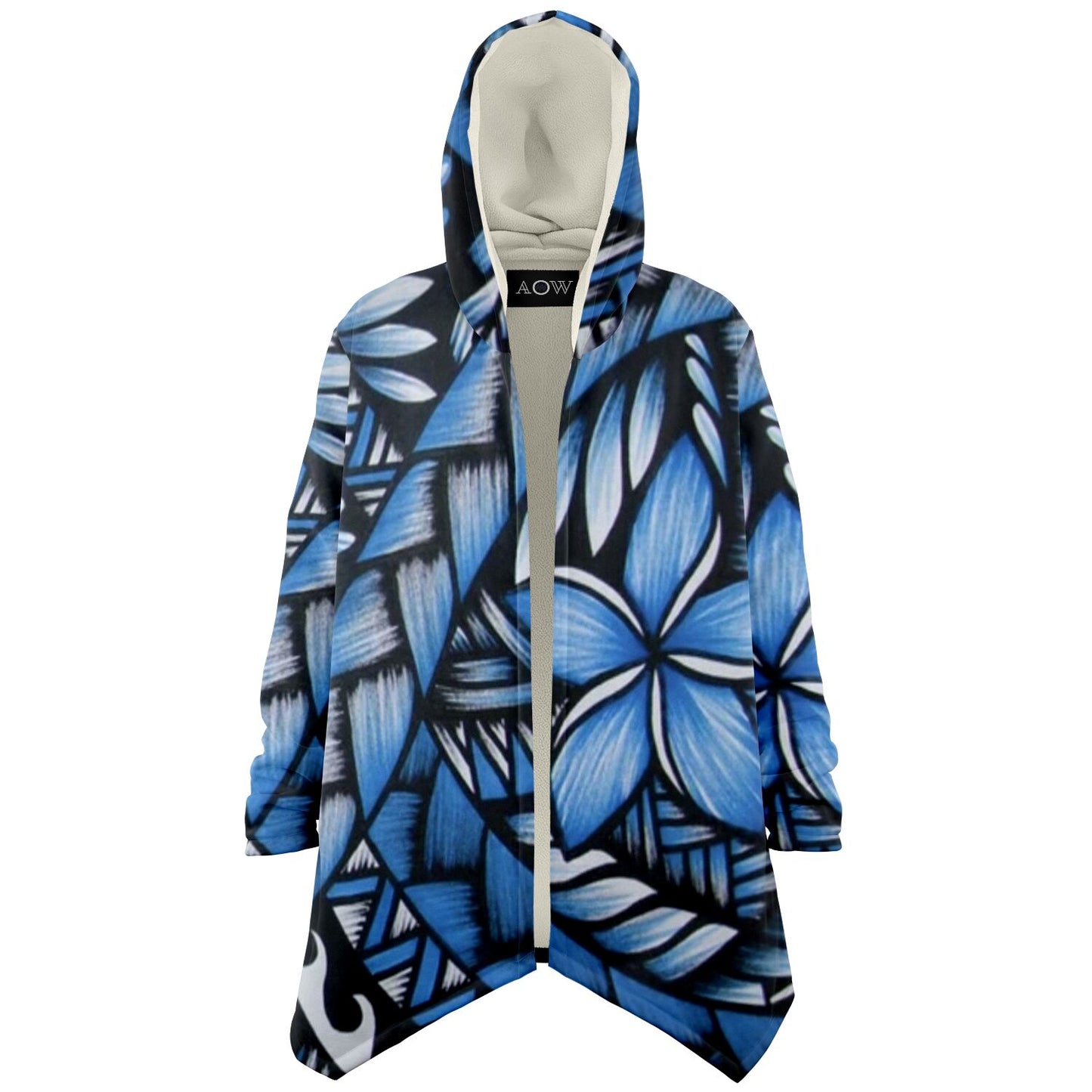 Blue tribal print cloak