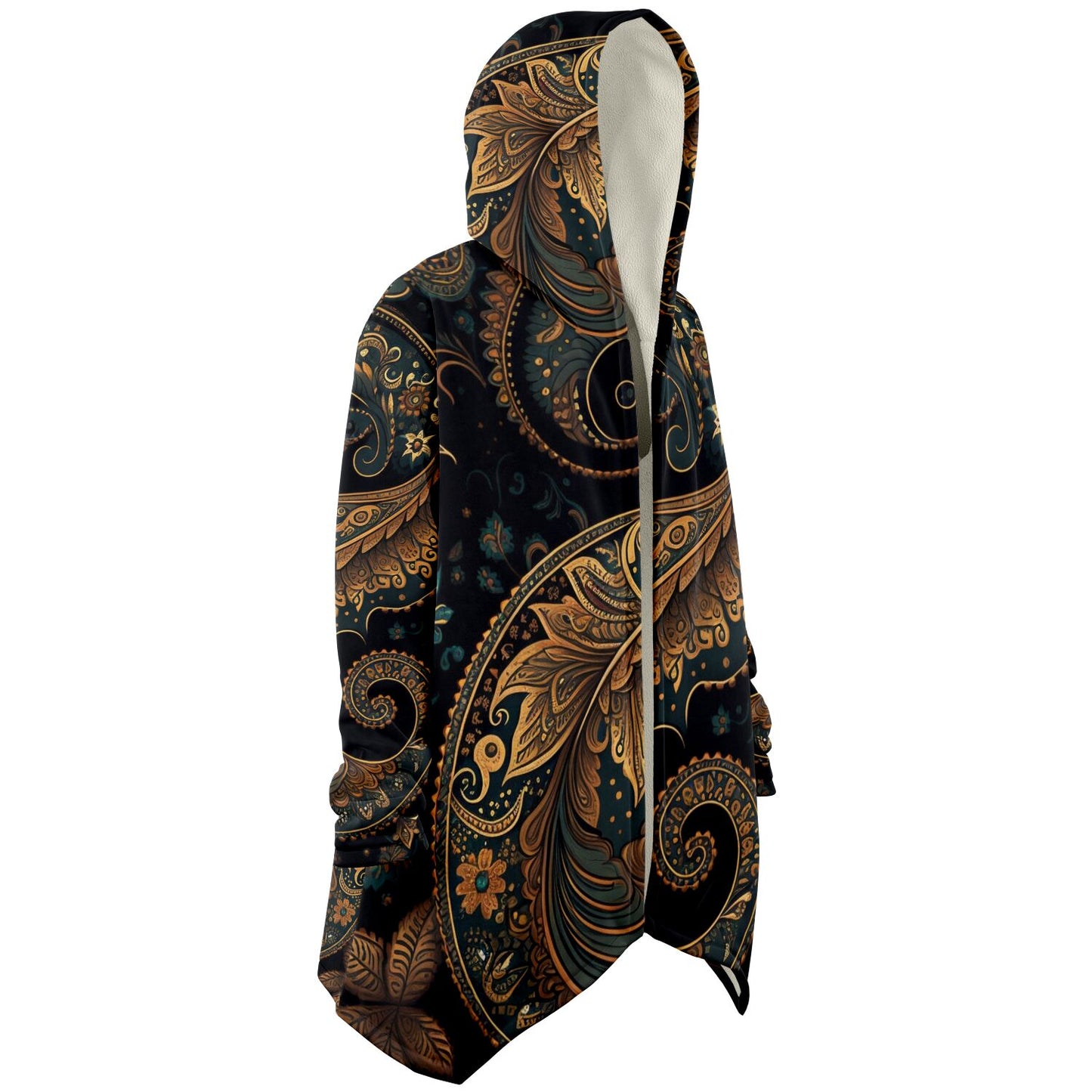 Paisley Print Hooded Cloak