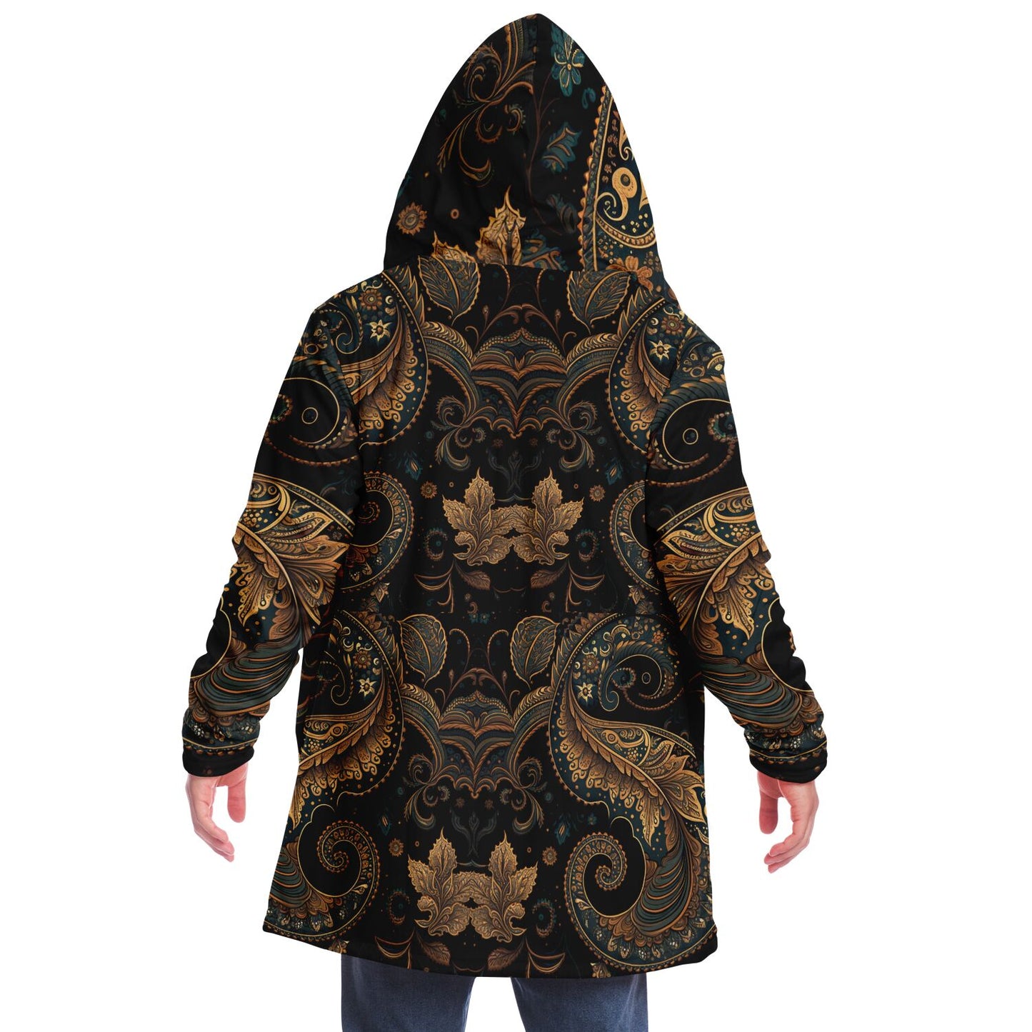 Paisley Print Hooded Cloak