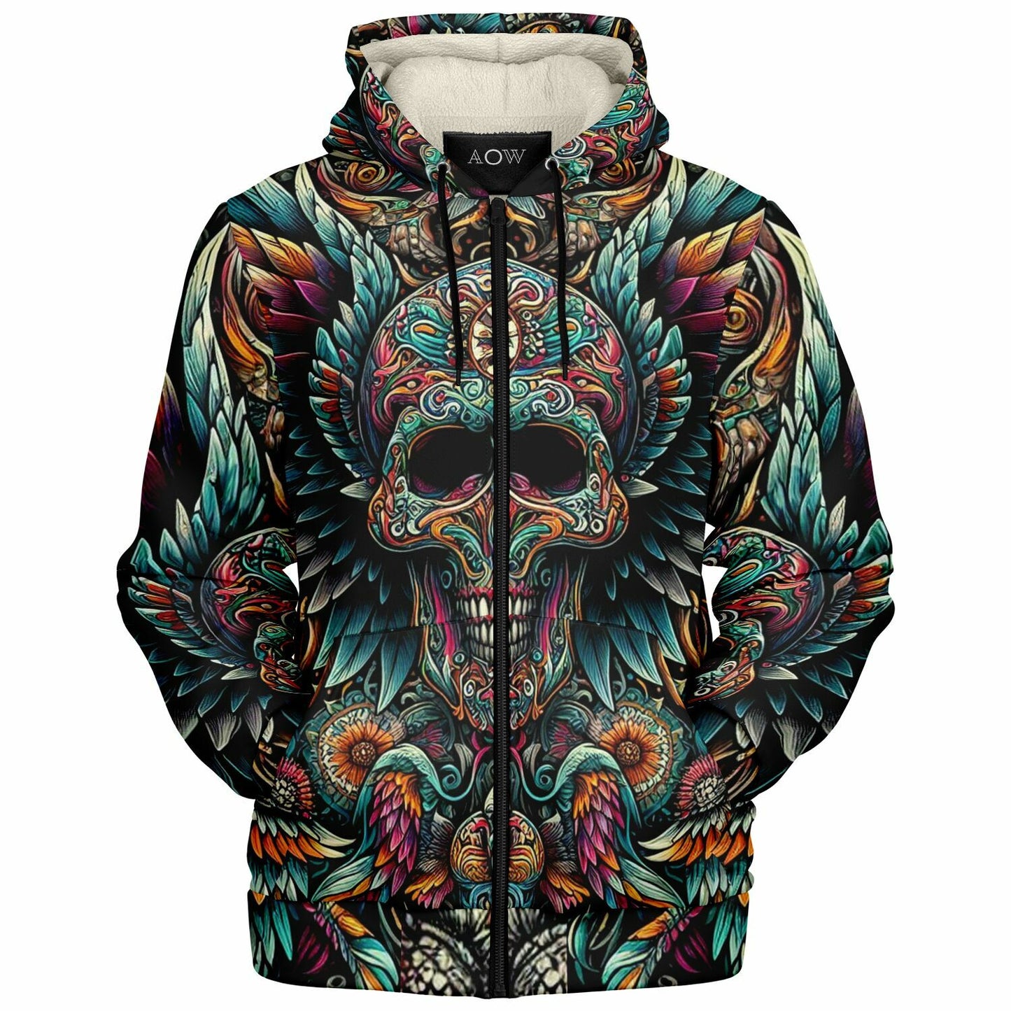 Winged Skull Zip Hoodie