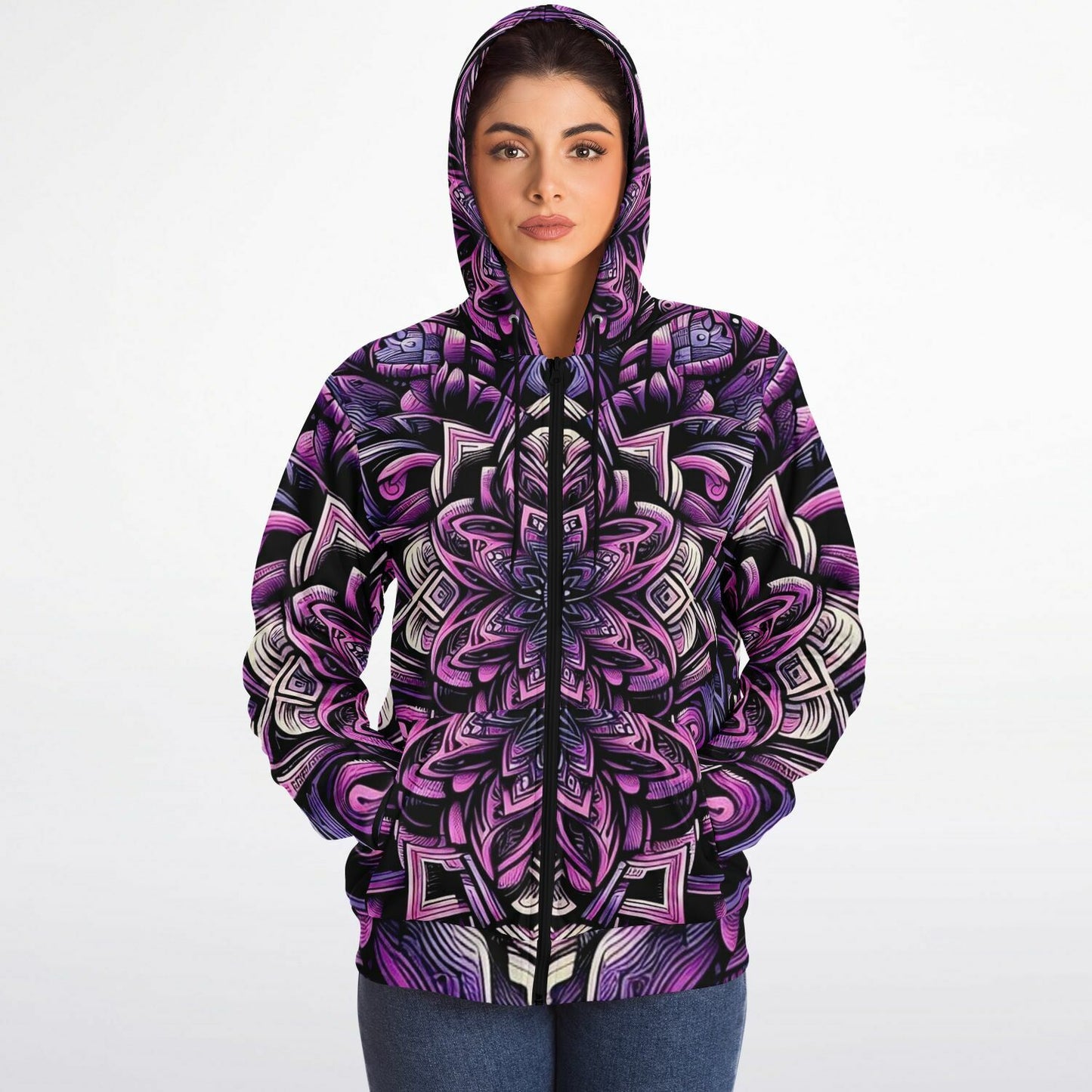 Amethyst Bloom Zip Up Hoodie