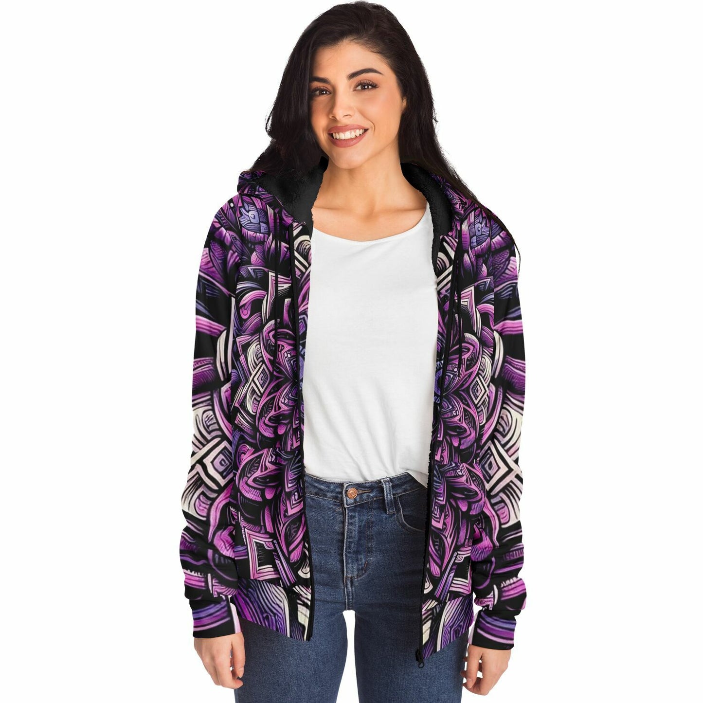 Amethyst Bloom Zip Up Hoodie