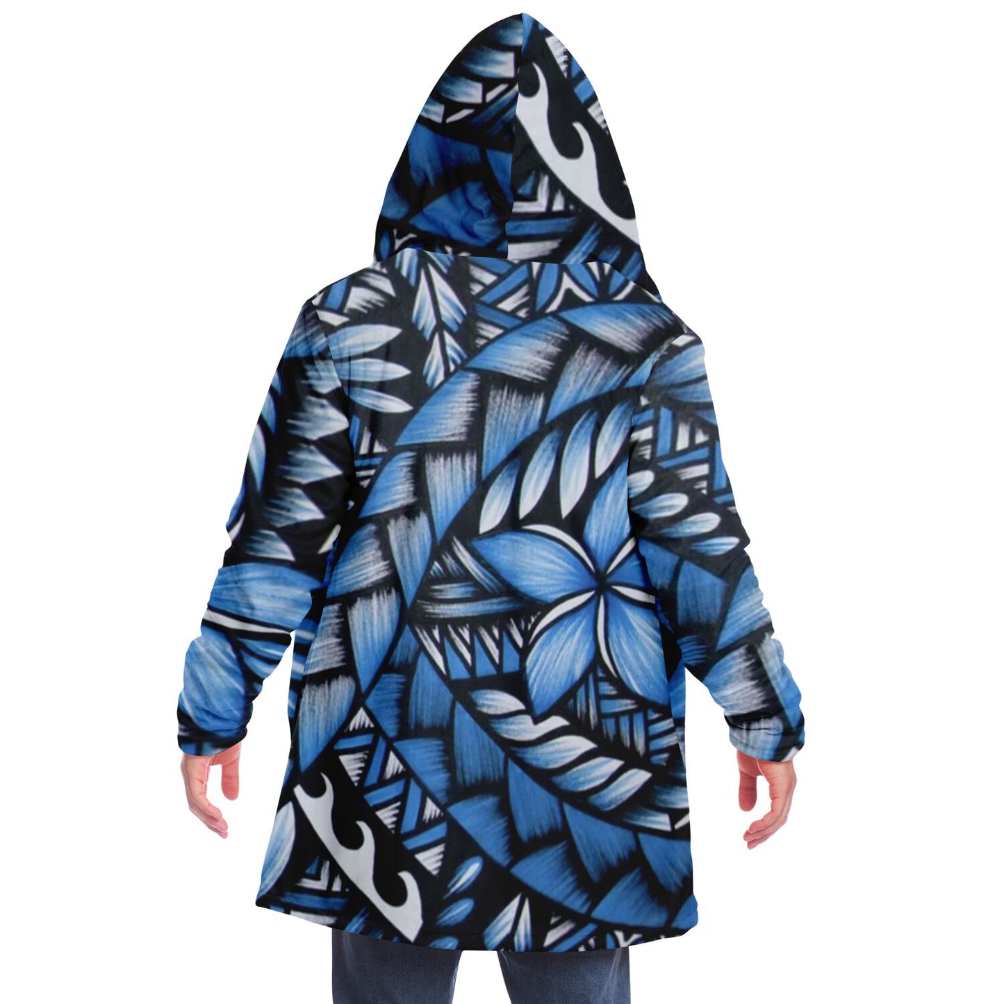 Blue tribal print cloak