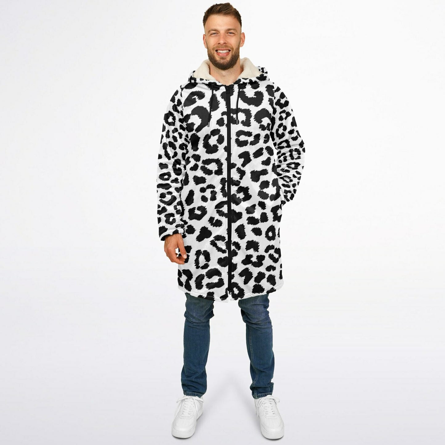 Snow Leopard Zip Up Cloak