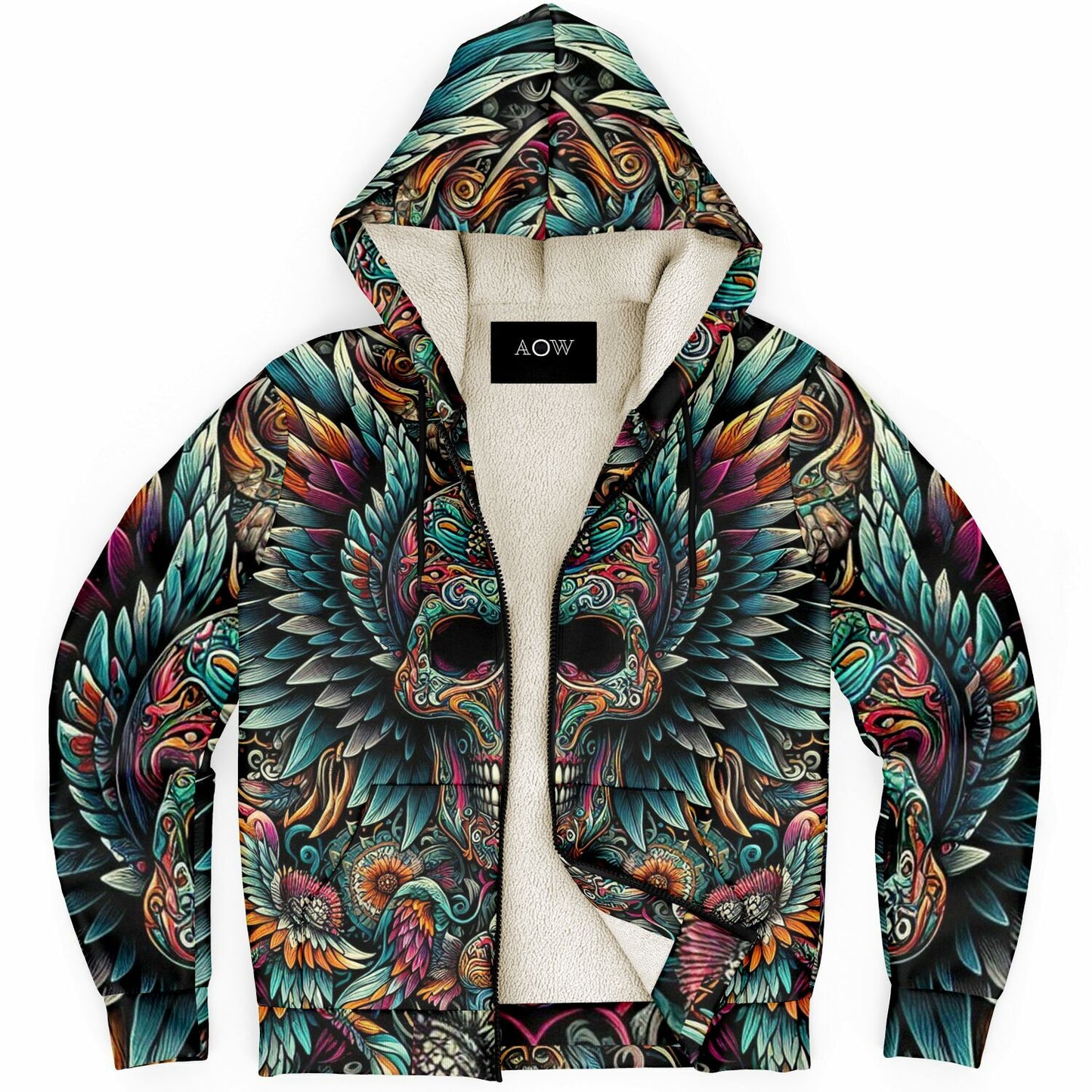 Winged Skull Zip Hoodie