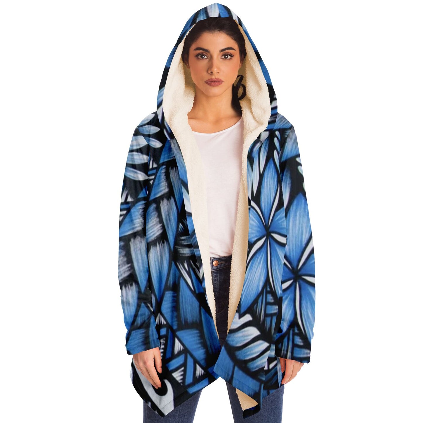 Blue tribal print cloak