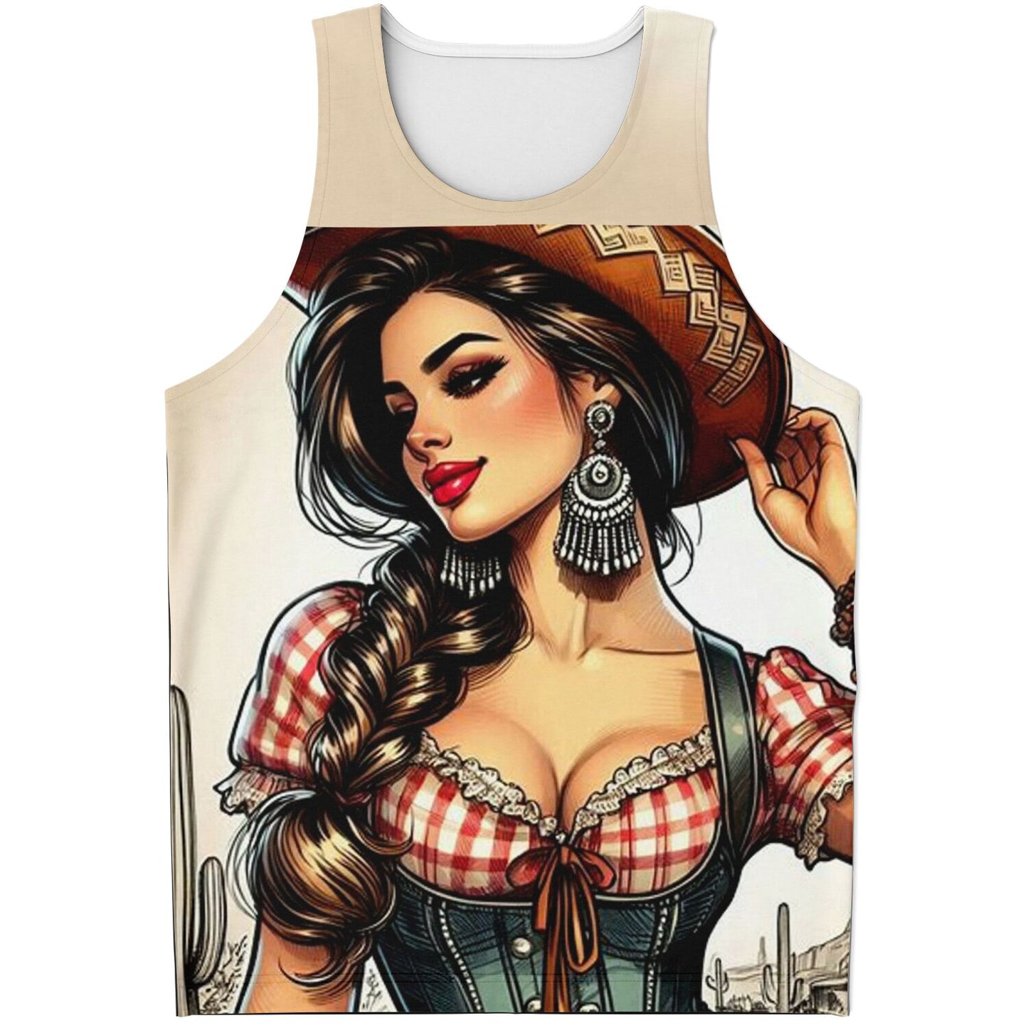 Cow Girl Pin Up Tank Top