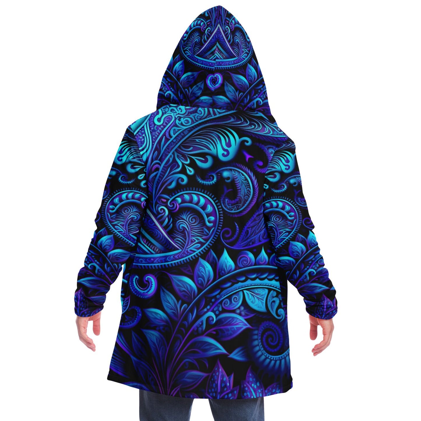 Blue Paisley Print Cloak