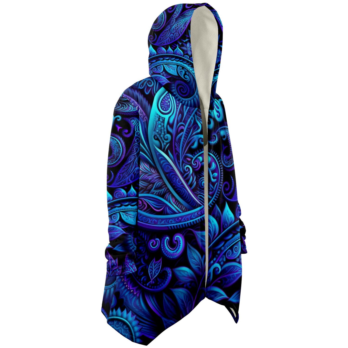 Blue Paisley Print Cloak