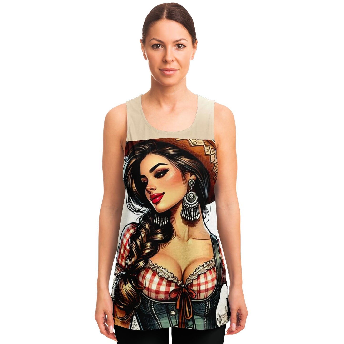 Cow Girl Pin Up Tank Top