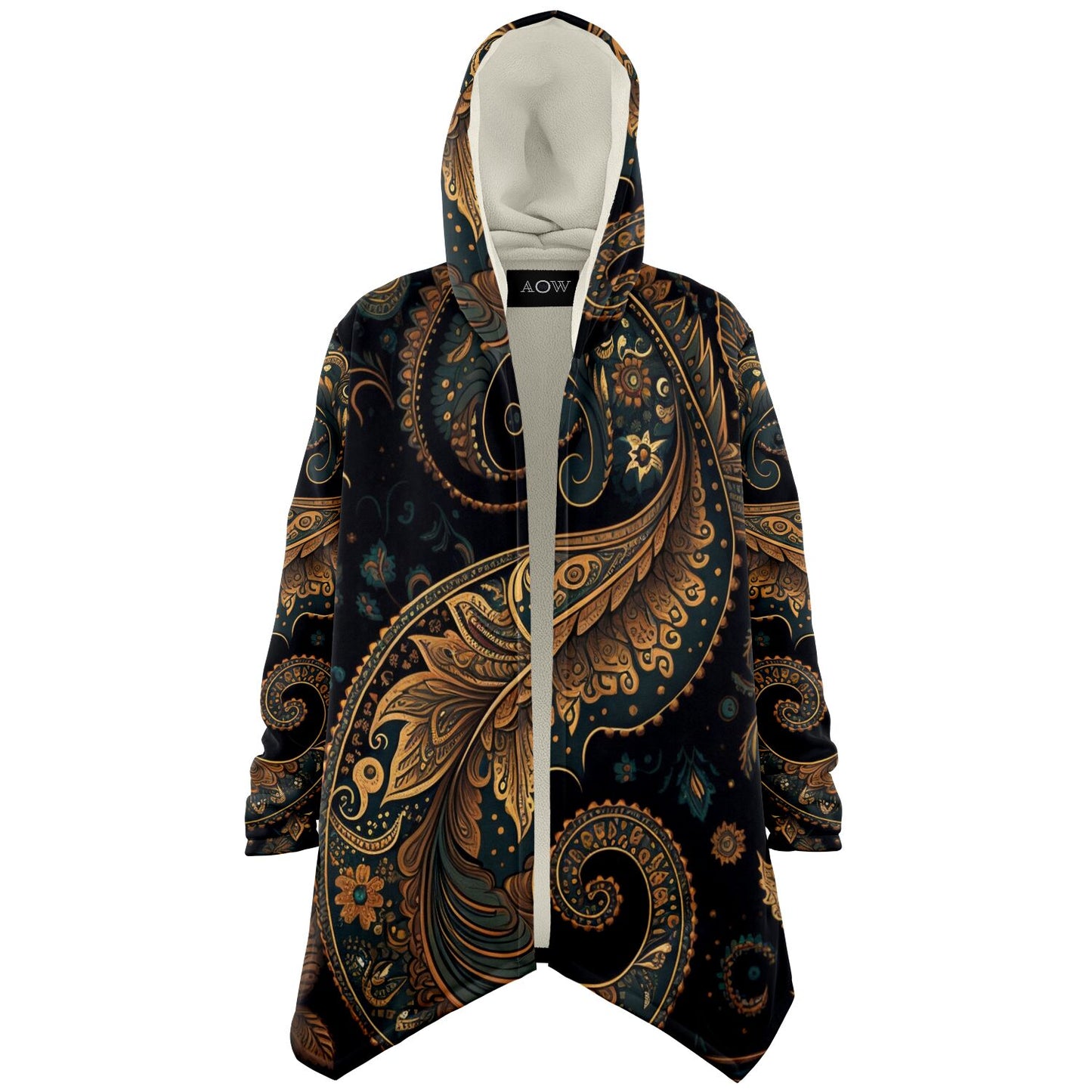 Paisley Print Hooded Cloak