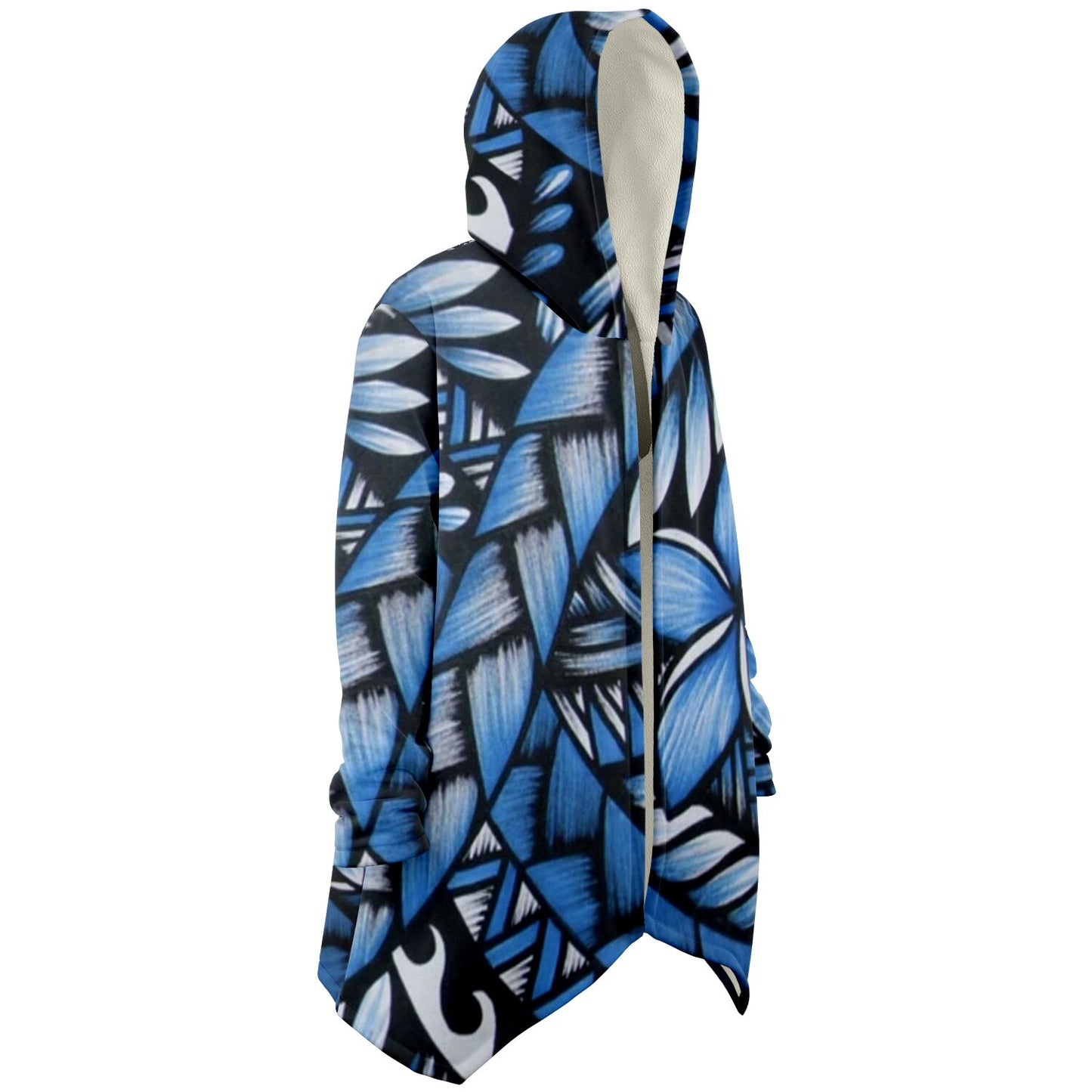 Blue tribal print cloak