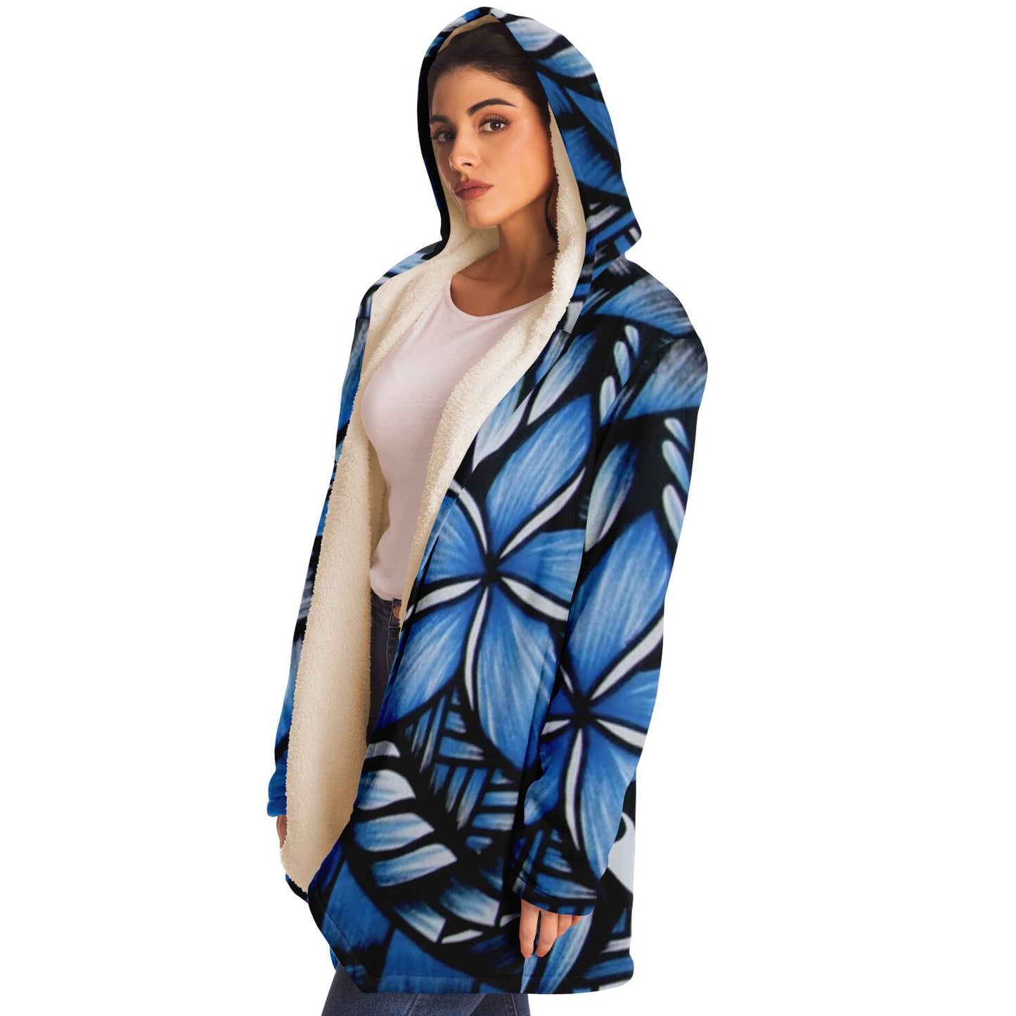 Blue tribal print cloak