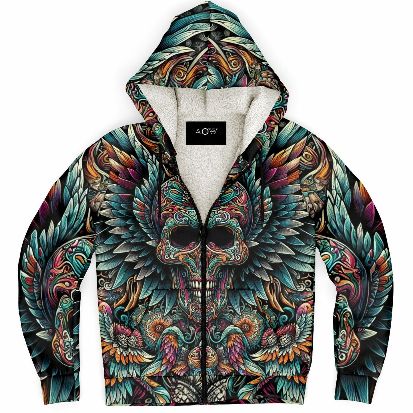 Winged Skull Zip Hoodie