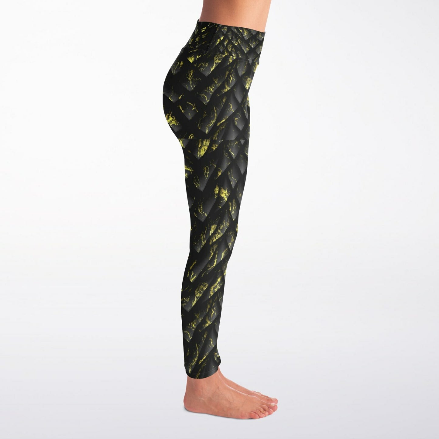 Yoga Leggings - Black Dragon Skin