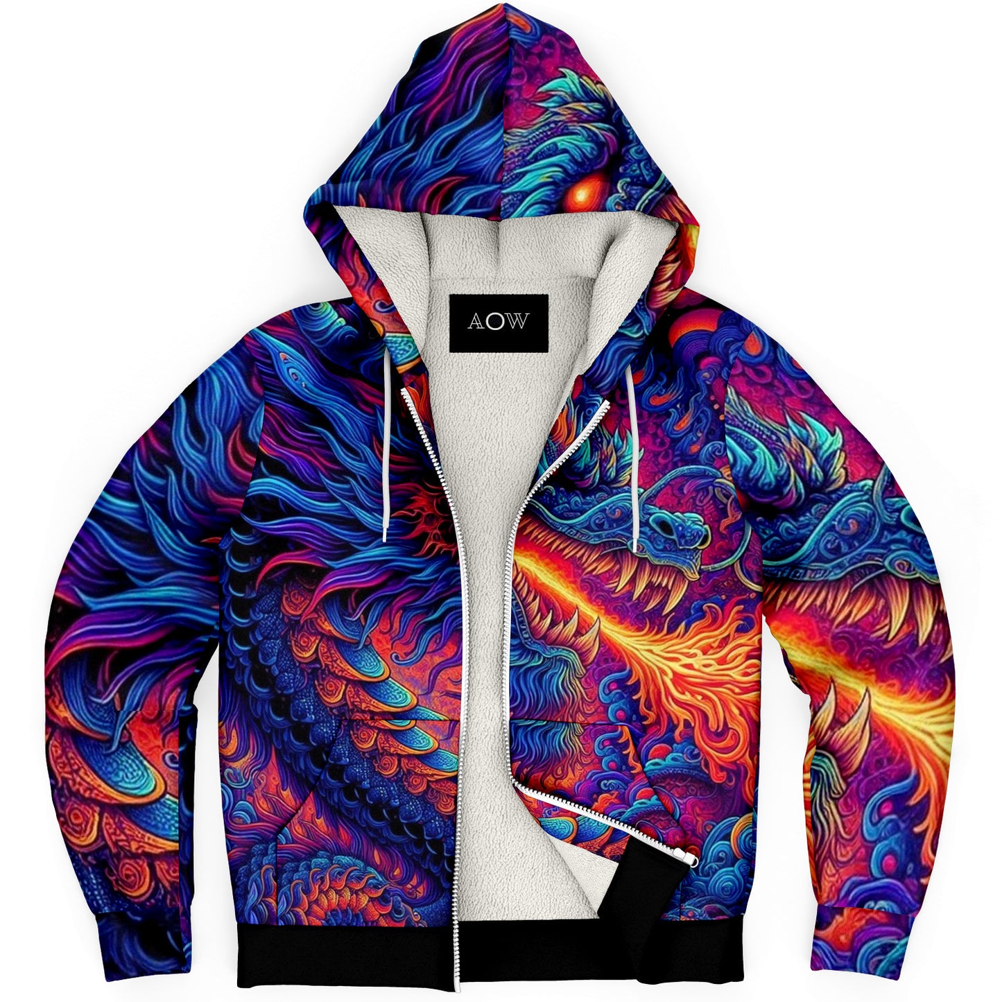 Dragon Zip Up Sherpa Hoodie