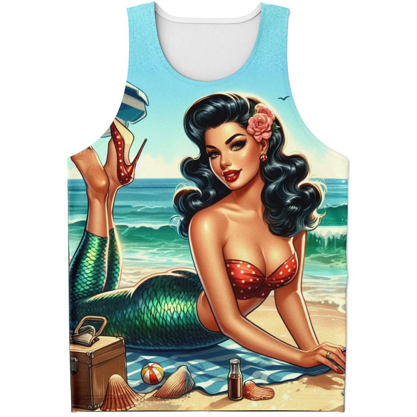 Beach Girl Pin Up Tank Top