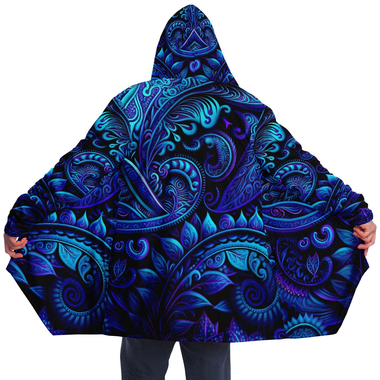 Blue Paisley Print Cloak