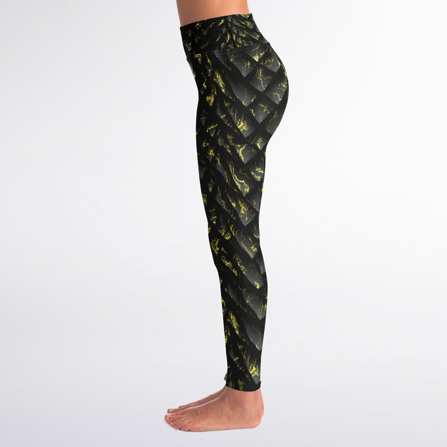 Yoga Leggings - Black Dragon Skin