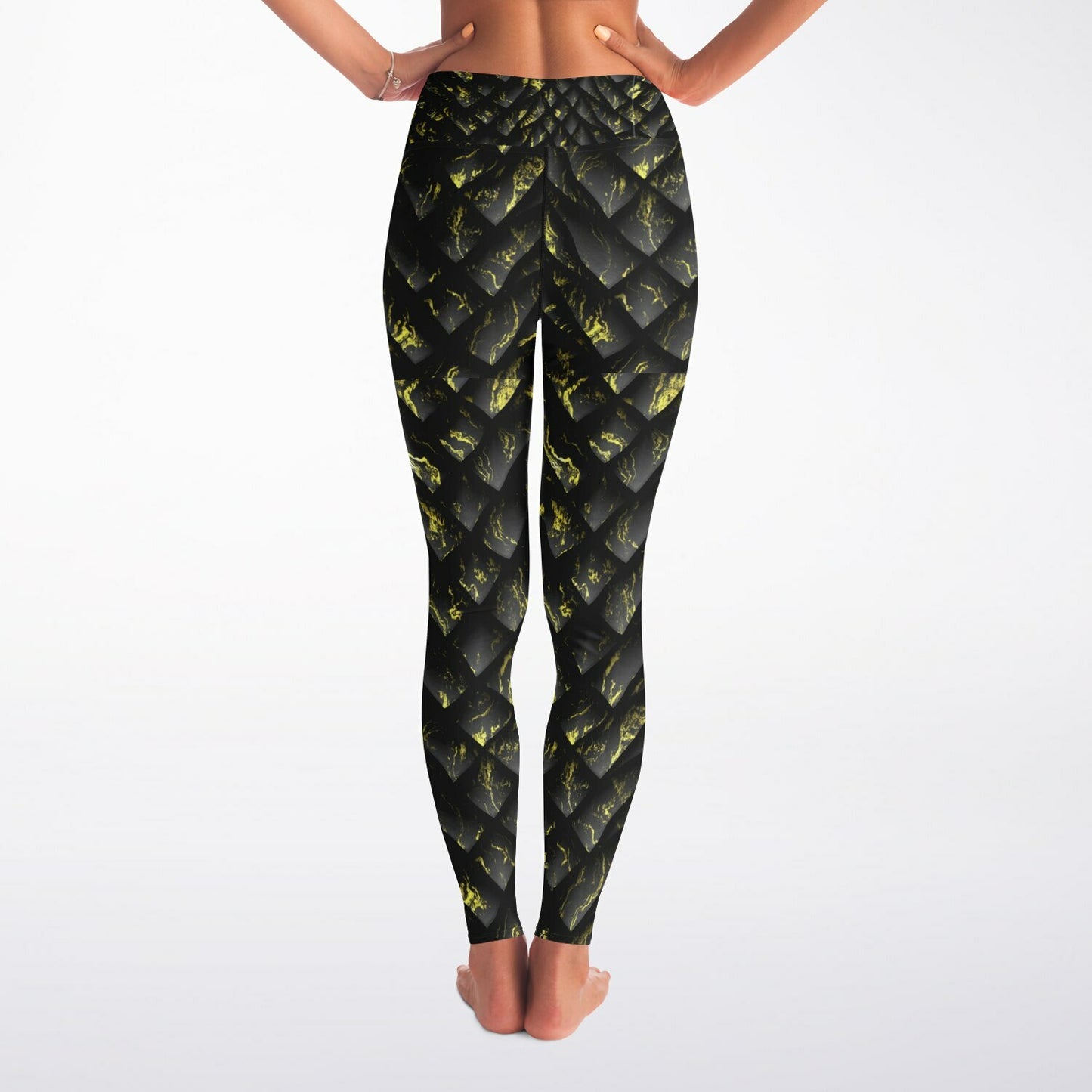 Yoga Leggings - Black Dragon Skin