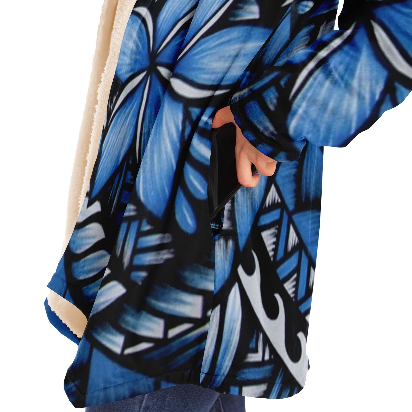 Blue tribal print cloak