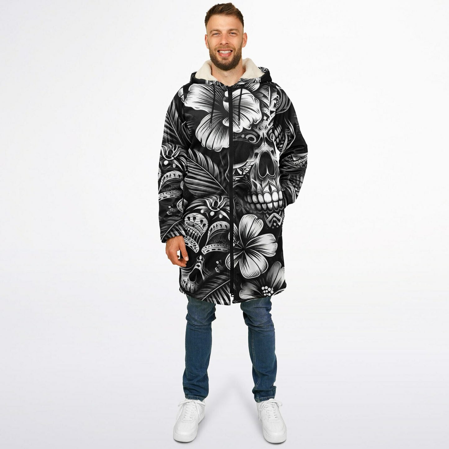 Tribal Skulls Zip up Cloak