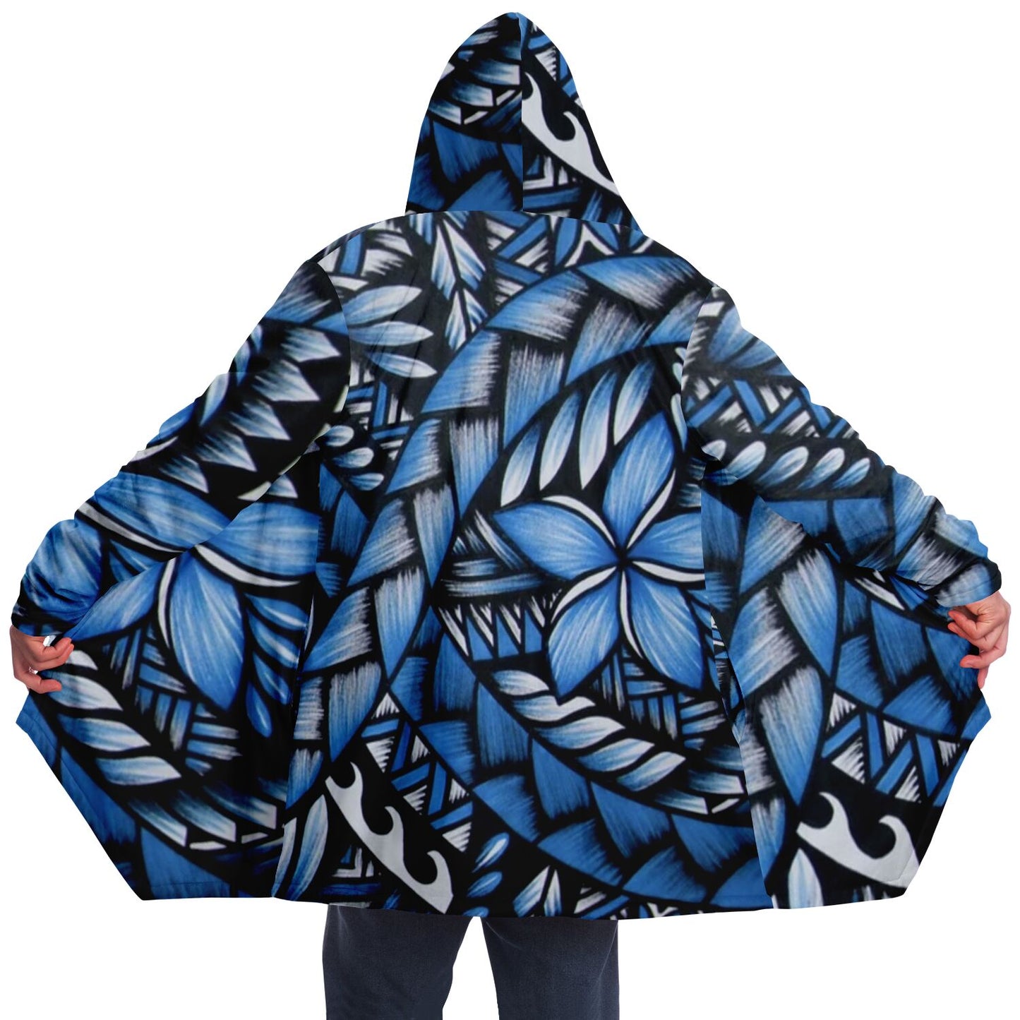 Blue tribal print cloak