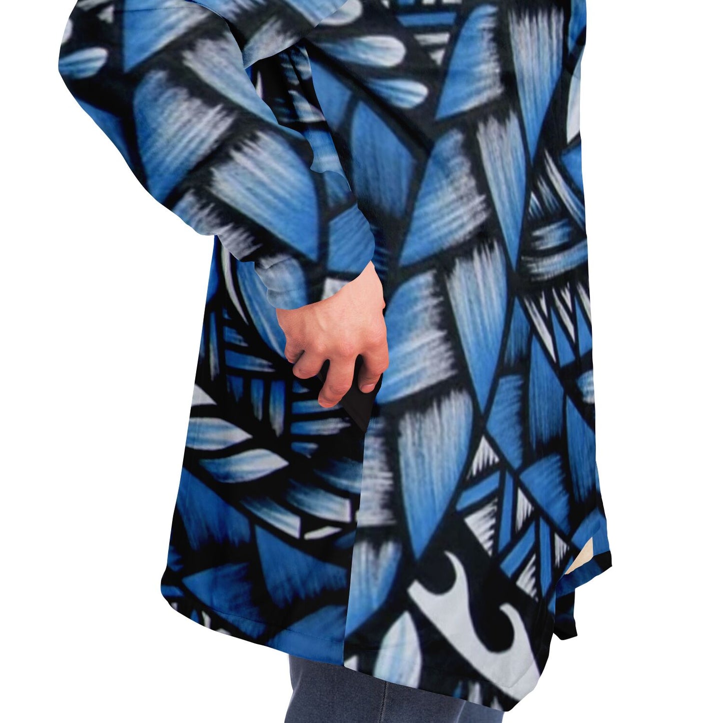 Blue tribal print cloak