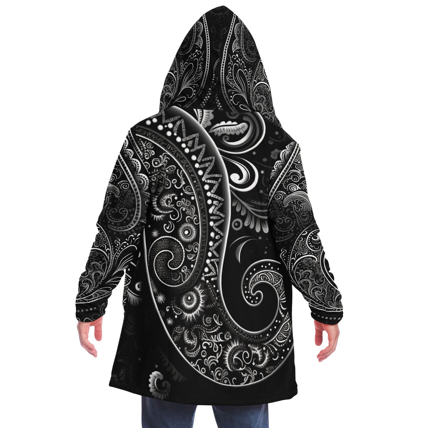 Black Paisley Print Cloak