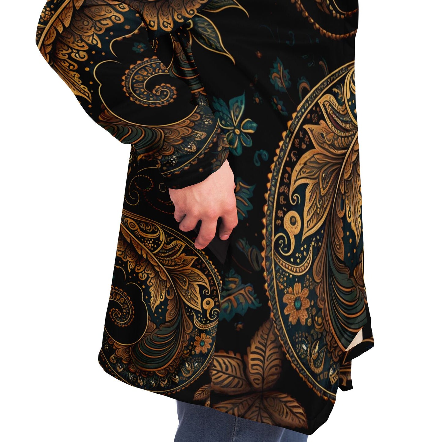 Paisley Print Hooded Cloak