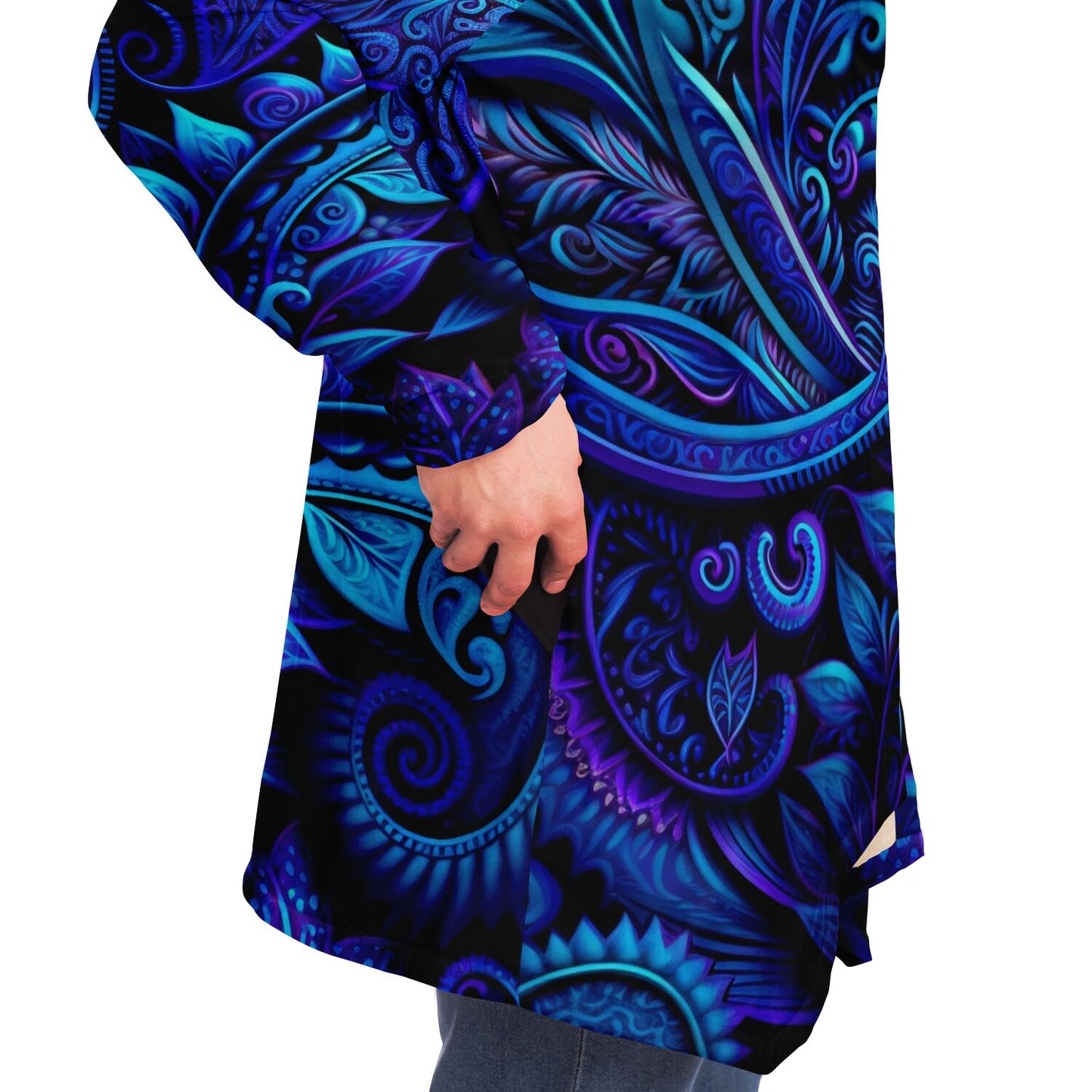 Blue Paisley Print Cloak