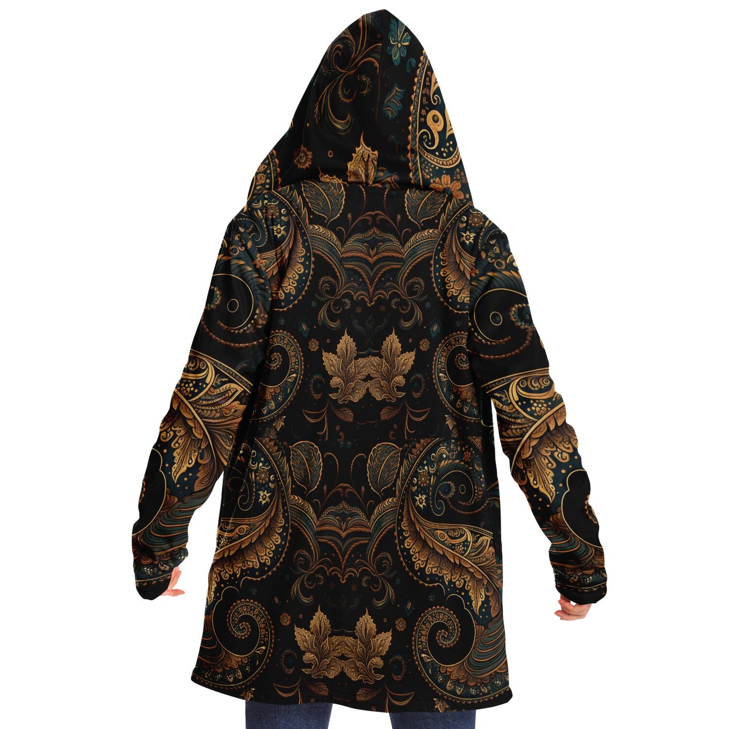 Paisley Print Hooded Cloak