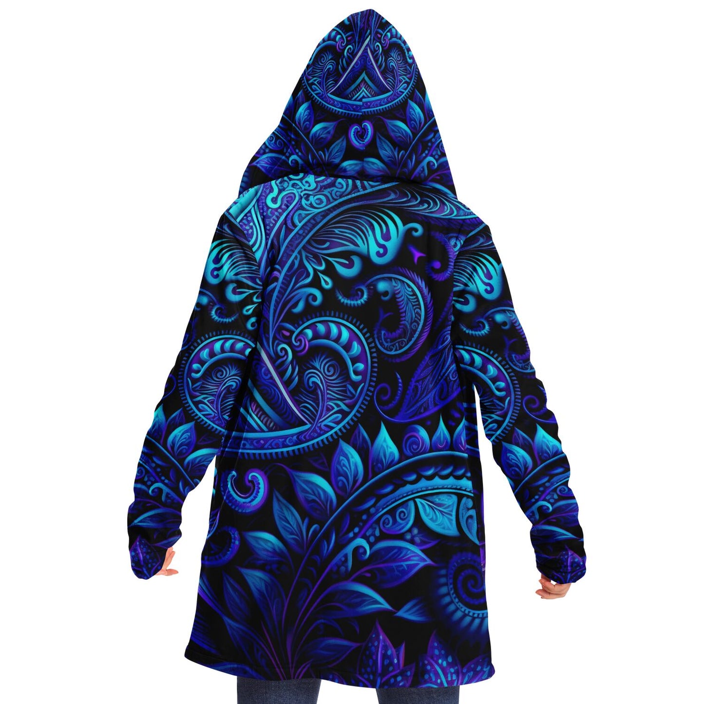 Blue Paisley Print Cloak