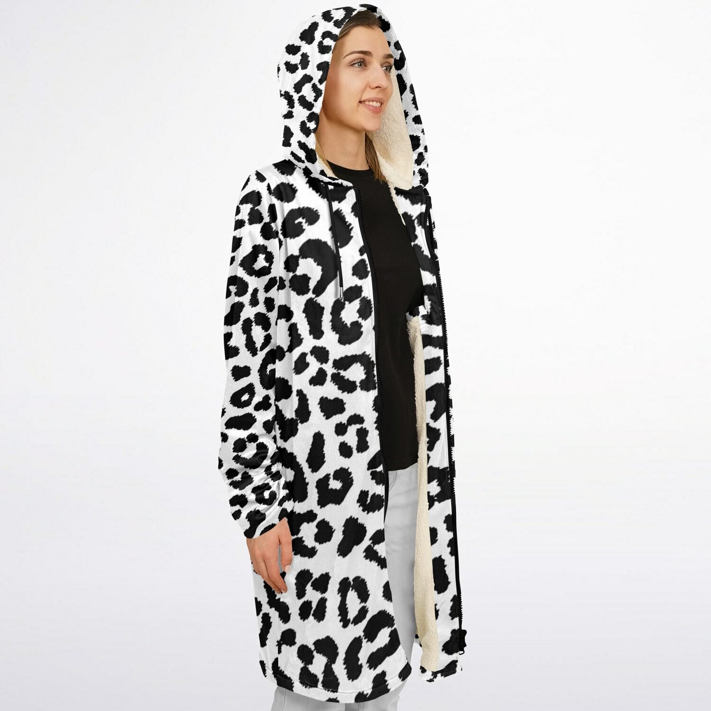 Snow Leopard Zip Up Cloak