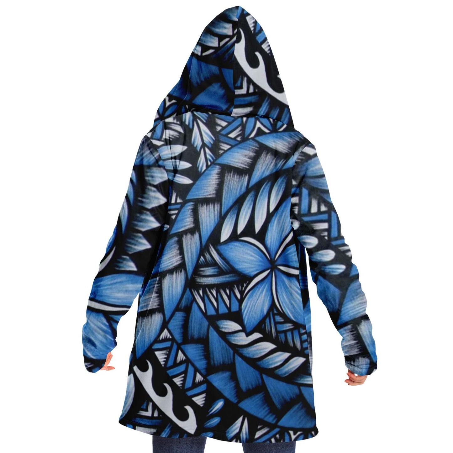 Blue tribal print cloak