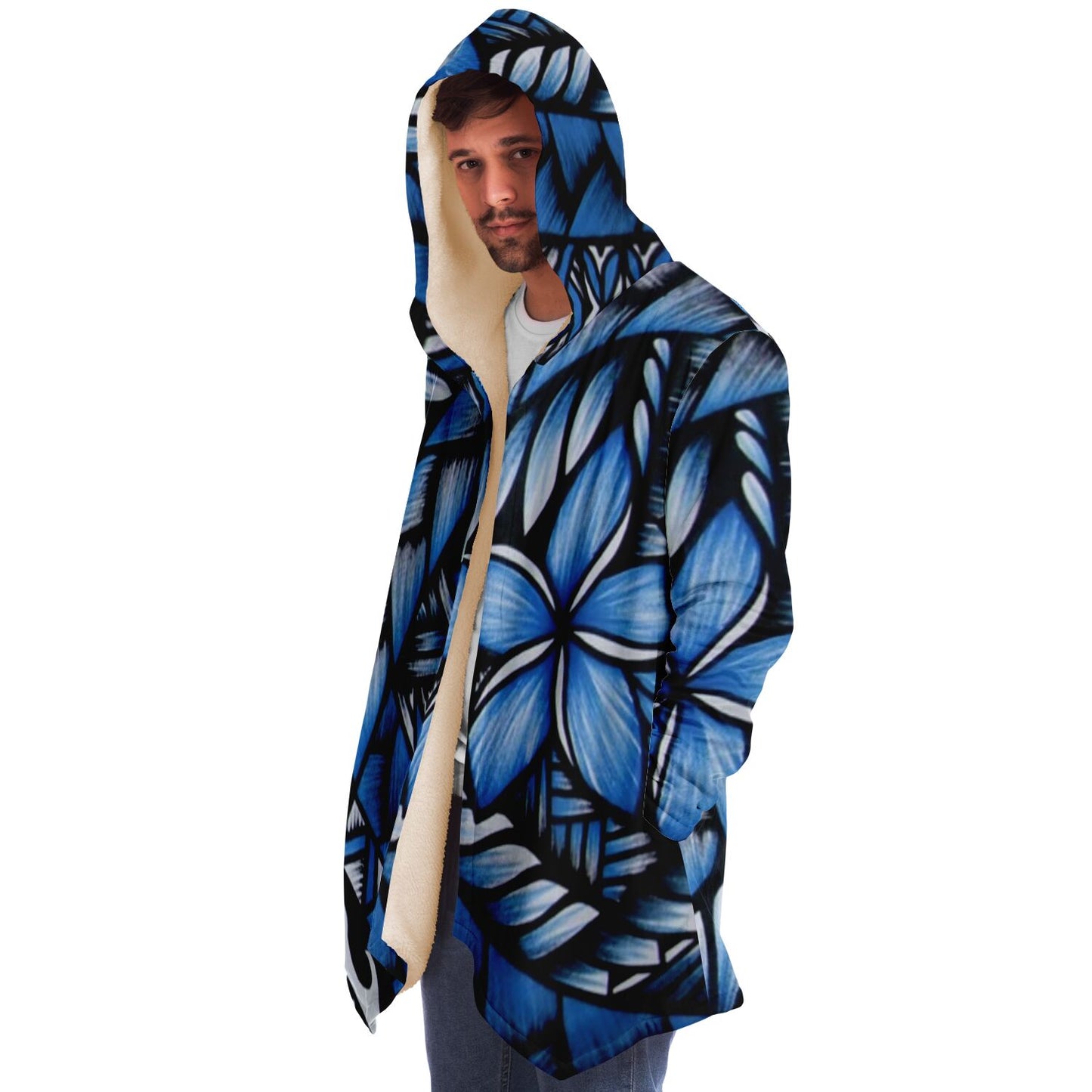 Blue tribal print cloak