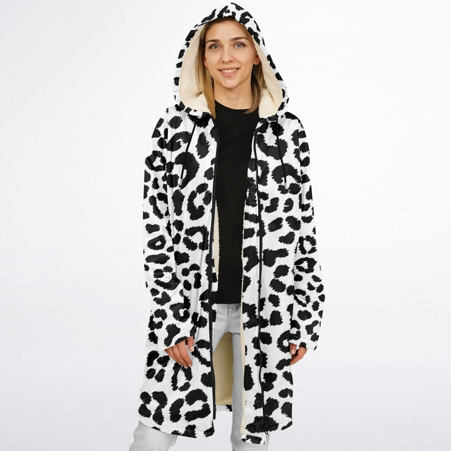 Snow Leopard Zip Up Cloak