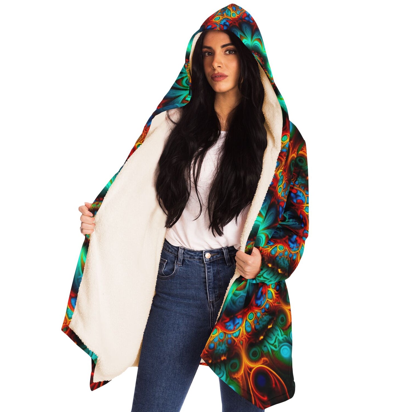 Mandala Flower Hooded Cloak