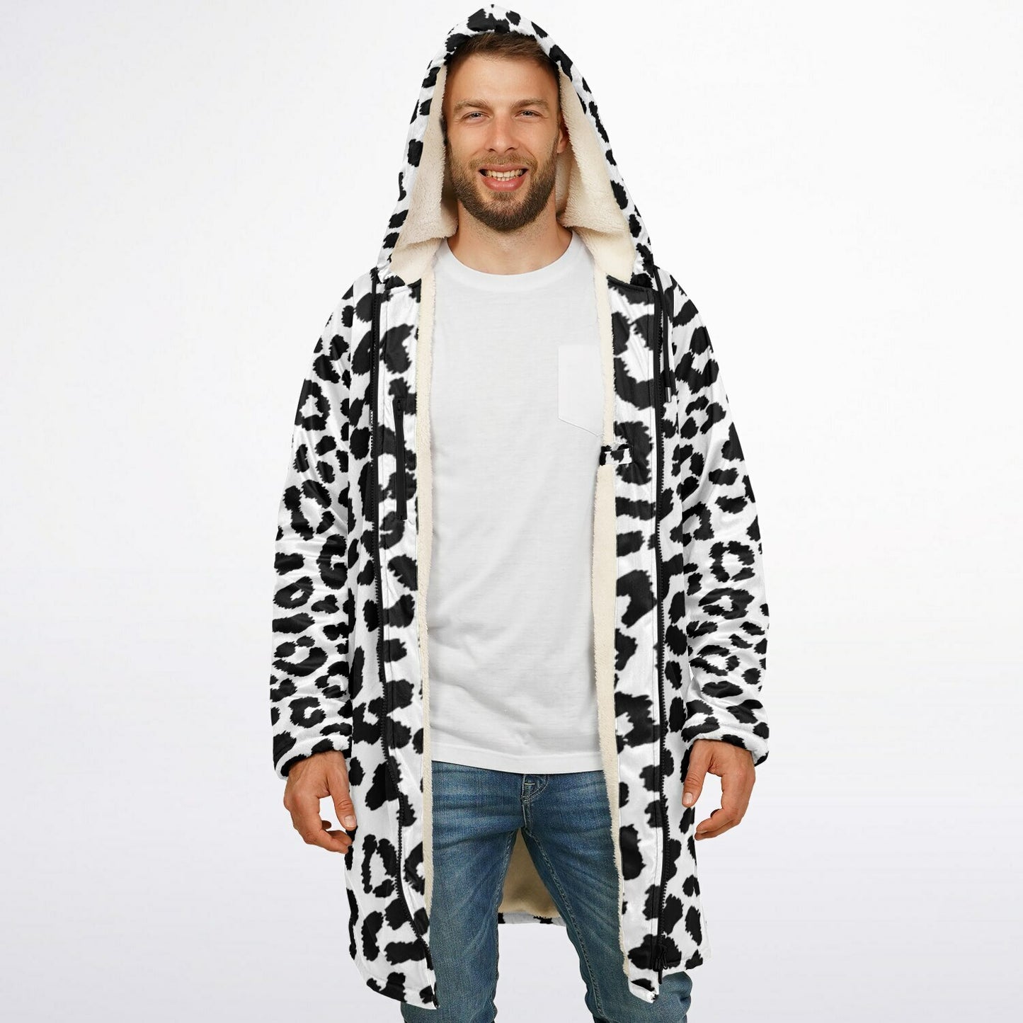 Snow Leopard Zip Up Cloak