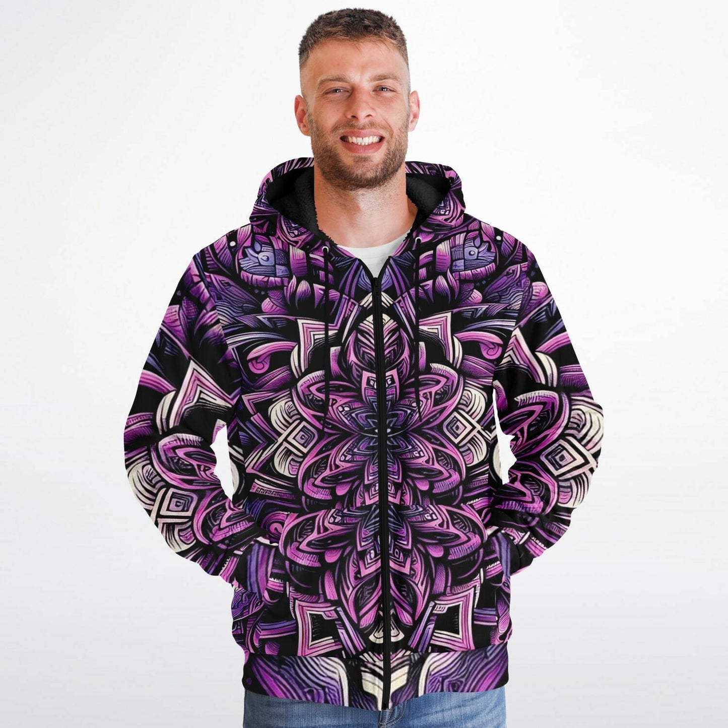 Amethyst Bloom Zip Up Hoodie